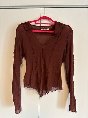 Urban Outfitters Long Sleeve Sheer Tee